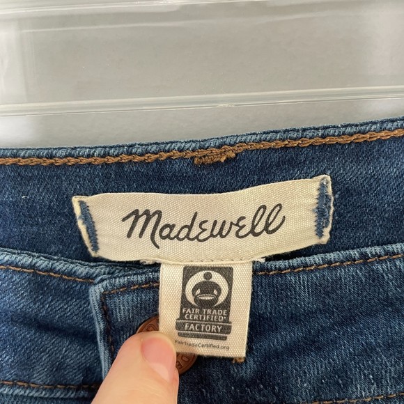 Madewell Curvy Roadtripper Dark Wash Skinny Jeans Womens 32 AN314 Whiskering - Picture 8 of 12